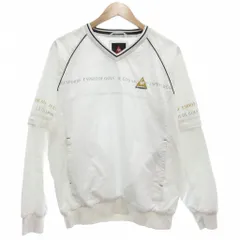 Le Coq Sportif  ゴルフウェア プルオーバー M 白 ホワイト Vネック 襟ライン 長袖 /NL ■ECF003