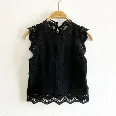 GRL グレイル 総レースノースリーブブラウス ブラック 黒 サイズM ze305