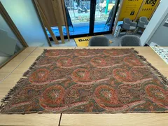 TN263141164　エトロ　刺繍入り　フリンジ　ストール　ペイズリー柄