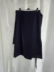 システム ネイビー ラップスカート ミディスカート (1881)