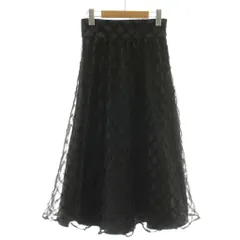 スウィングル Swingle スカート F 黒 ブラック キルティング柄 ロング丈 シアー素材 /DU