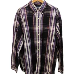 RALPH LAUREN GOLF 長袖シャツ size:XL ブラック×パープル TILDEN