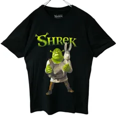 M シュレック 映画 キャラT キャラクター ビッグプリント ブラック 黒 Tシャツ レディース ユニセックス メンズ 古着 半袖 CHM