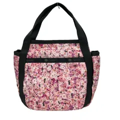 LESPORTSAC(レスポートサック) ハンドバッグ美品  ピンク×オレンジ×ダークグレー ミニバッグ/花柄