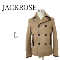 JACKROSE ジャックローズ キャメル 茶 4 L カウレザー切替 牛革 本革 キルティング 予備ボタン付 ジャケット アウター メンズ 極美品 冬物 ピーコート Pコート 紳士服 ウール ビジネス カジュアル 上質のサムネイル