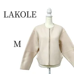 新品 LAKOLE ラコレ 5Gランタンスリーブジップカーディガン レディース M アイボリー ニット ジャケット マシンウォッシャブル 毛玉軽減 アンチピリング 前開き ジップアップ おしゃれ カジュアル きれいめのサムネイル