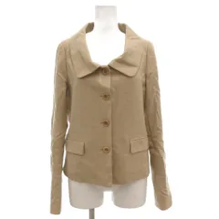 セオリー Theory 美品 ジャケット ウール 2 ベージュ 無地 ラウンドカラー 長袖 /KB ■GY06