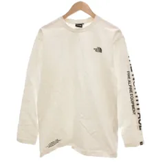 ザノースフェイス THE NORTH FACE ロンT Tシャツ L 長袖 ロゴ クルーネック 白 ホワイト /AE ■GY12