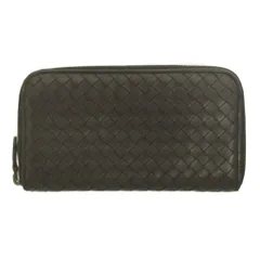 ボッテガヴェネタ BOTTEGA VENETA ラウンドファスナー 長財布 イントレチャート レザー ブラック 黒