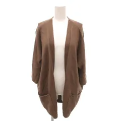 フォクシーニューヨーク FOXEY NEW YORK ニットロングカーディガン ボタンレス 七分袖 茶 ブラウン 30988 /YJ ■GY06