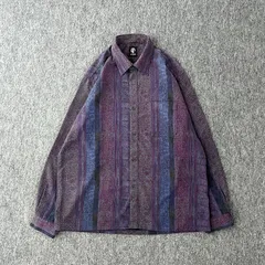 80s　90s　デザインシャツ　総柄　ストライプ　幾何学　個性的　ジャパンヴィンテージ