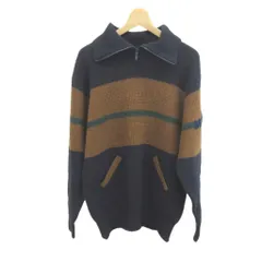 ミキハウス mikihouse ニット セーター L 紺 ネイビー 茶 ブラウン ハーフジップ 長袖 /RN ■ECC002
