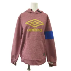 アンブロ UMBRO パーカー L 赤 レッド フード付き 長袖 ロゴプリント /KT ■ECA003