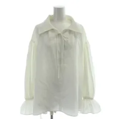 エウクレイド EUCLAID ブラウス 38 白 ホワイト リボンタイ バルーンスリーブ 長袖 /AB ■OS