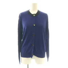ポールスミス PAUL SMITH 花ボタンニットカーディガン セーター M 紺 ネイビー 黒 ブラック /SS ■OS