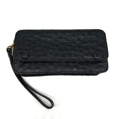 オーストリッチ ポーチ セカンドバッグ フォーマル 上品