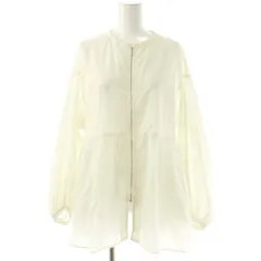 グリーンレーベルリラクシング ユナイテッドアローズ green label relaxing ボリュームスリーブ エアリー ブルゾン ノーカラージャケット F 白 /DU