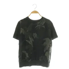 サルヴァトーレフェラガモ Salvatore Ferragamo カットソー ニット 切替 半袖 総柄 M グレー /DF ■GY11