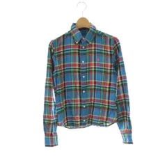 ラルフローレン RALPH LAUREN 長袖チェックシャツ ボタンダウン 2 ブルー 青 マルチカラー /CX ■OS