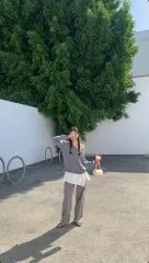 TANNAT エタフェ Vネック プルオーバー グレー