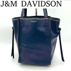 【美品】J&M DAVIDSON ベルミニ スタッズ ハンドバッグ ネイビー