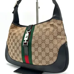 美品 GUCC グッチ ジャッキー GGキャンバス ショルダーバッグ ハンドバッグ 肩掛け シルバー金具 シェリーライン レザー メンズ レディース ユニセックス