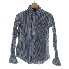 ラルフローレンスポーツ RALPH LAUREN SPORT ストライプ 長袖シャツ ブラウス S 紺 ネイビー /AB ■OS