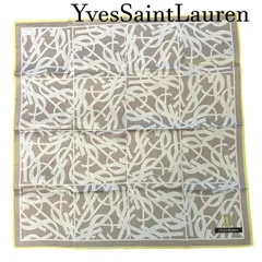 【未使用】イヴサンローラン 　YvesSaintLauren　大判ハンカチ YSL モノグラム　ネオンイエロー