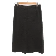 セルッチオ CERCHIO タイトスカート ウール M ダークグレー 斜めストライプ柄 ミディ丈 /HW ■GY09