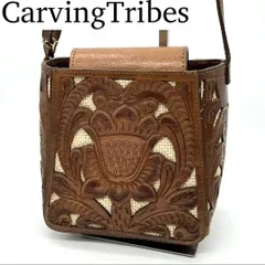【美品】CARVING TRIBES ショルダーバッグ サコッシュ ブラウン