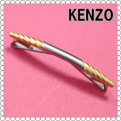 KENZO ネクタイピン タイクリップ 留め具  カーディガン クリップ 襟留め シルバー×ゴールド 　A-62
