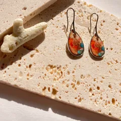 一点もの風 マーブルストーンピアス｜小ぶりでも存在感｜ニュアンスカラー