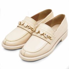 美品】CHANEL シャネル チャーム ローファー サイズ 37C レディース