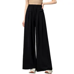 日常 カジュアル おしゃれ スラックス イージー ウエストゴム 着痩せ 脚長 ゆったり 薄手 ボトムス ズボン ガウチョ 秋 夏 春 レディース ロングパンツ ワイドパンツ