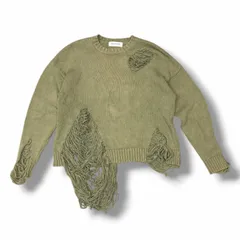 参考上代29700円 DISCOVERED 22AW DAMAGE COTTON KNIT ダメージコットンニット セーター ディスカバード DC-AW22-KN-01 カーキ 2 （13887M）のサムネイル
