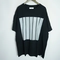 美品 FACETASM ファセッタズム BARS TEE バープリント Tシャツ 半袖カットソー ビッグシルエット ブラック 黒 1024Q★2