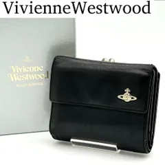 【良品】ヴィヴィアンウエストウッド 三つ折り がま口財布 オーブ ブラック