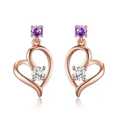 ☆新品☆選べる誕生石 レディースピアス 最高級ジルコニア ハート ピアス イヤリング 純銀製 国際標準シルバー925 金属アレルギー対応 専用ジュエリーボックス付き 6a29c34f