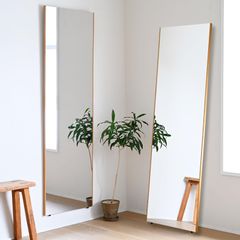MUJI 無印良品 希少 生産終了品 廃盤品 タモ材 スタンドミラー 姿見