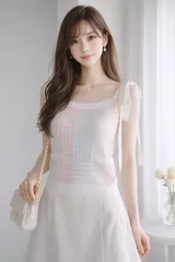【未使用級】ADEAM アディアム 43412 ニットトップ XS 千鳥格子柄 上品 美シルエット モード 大人カジュアル 通年 エレガント 人気商品 高級感 レディース ハウンドトゥース 繊細配色のサムネイル