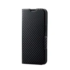 新品 エレコム iPhone 13/レザーケース/手帳型/UltraSlim/カーボン調(ブラック)