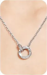 ネックレス レディース ジルコニア サージカルステンレス シルバー