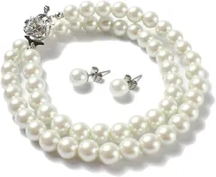 パールネックレス ピアス セット 国産 8mm珠 冠婚葬祭
