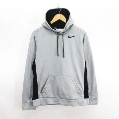 ナイキ NIKE パーカー トップス 長袖 プルオーバー THERMA-FIT 裏起毛 ロゴ M グレー スポーツウェア ※EKM