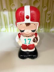 内藤ルネ　アメフト　貯金箱　陶器 内藤ルネ アメフト アメリカン・フットボール 陶器 貯金箱 - メルカリ