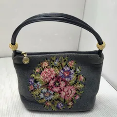 4 S03573 FEILER フェイラー ハンドバッグ シュニール織  小物入れ ポーチ  花柄 刺繍