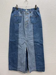 27.BOBSON ボブソン　70s　デニムスカート　ロング丈　サイズL  切り替えデザイン　レトロのサムネイル