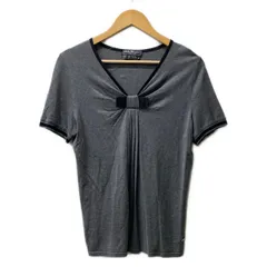 FERRAGAMO/SalvatoreFerragamo(サルバトーレフェラガモ) 半袖カットソー サイズM レディース美品  ダークグレー×黒 リボン