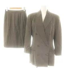 カルバンクライン CALVIN KLEIN スーツ セットアップ テーラードジャケット タイトスカート ウール混 7 黒 ベージュ /MI ■OS