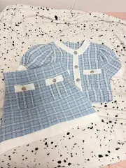 ツイード セットアップ スカイブルー セットアップ セットアップ トレーナー セットアップ スーツ セットアップ